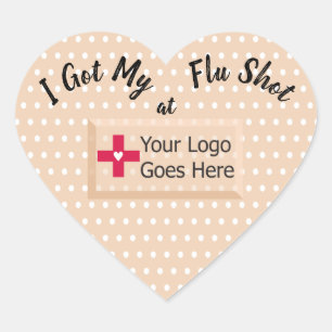 I got my flu shot faux bandage heart sticker
