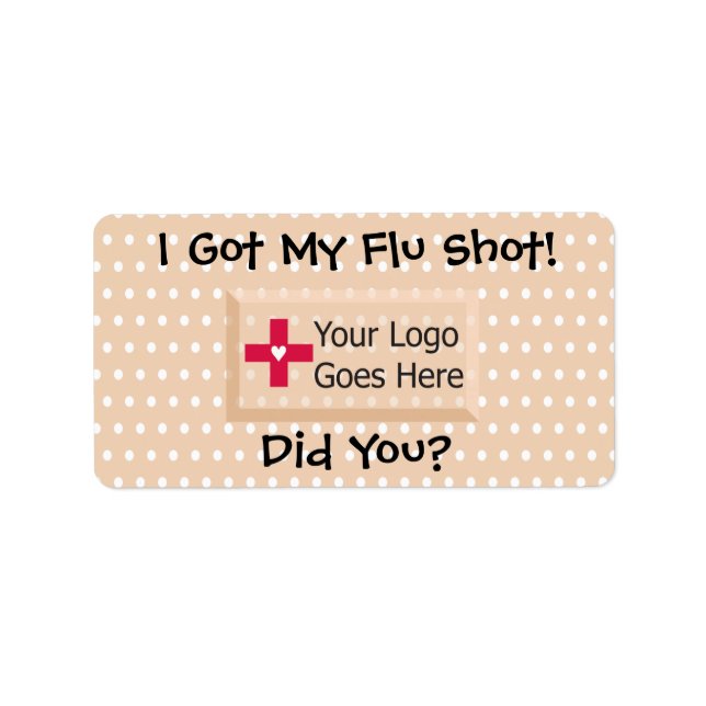 I got my flu shot faux bandage label (Front)