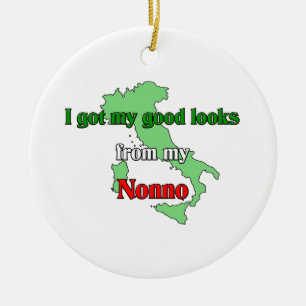 I got my good looks from my Nonno Ceramic Tree Decoration