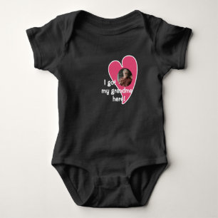 I got my grandma here! Photo Custom - Dark Baby Bodysuit