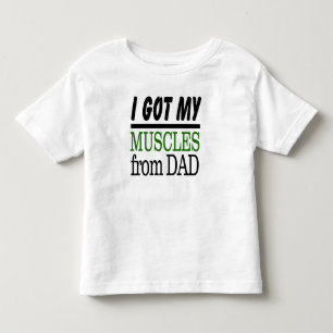 I Got My Muscles From Dad Fine Jersey T-Shirt