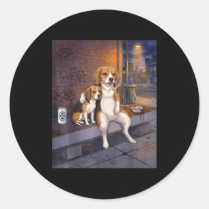 I Got That Dog In Me Funny Beagle Smoking Beer Mem Classic Round Sticker