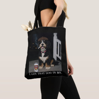 I Got That Dog In Me, Funny Bernedoodle Meme Tote Bag