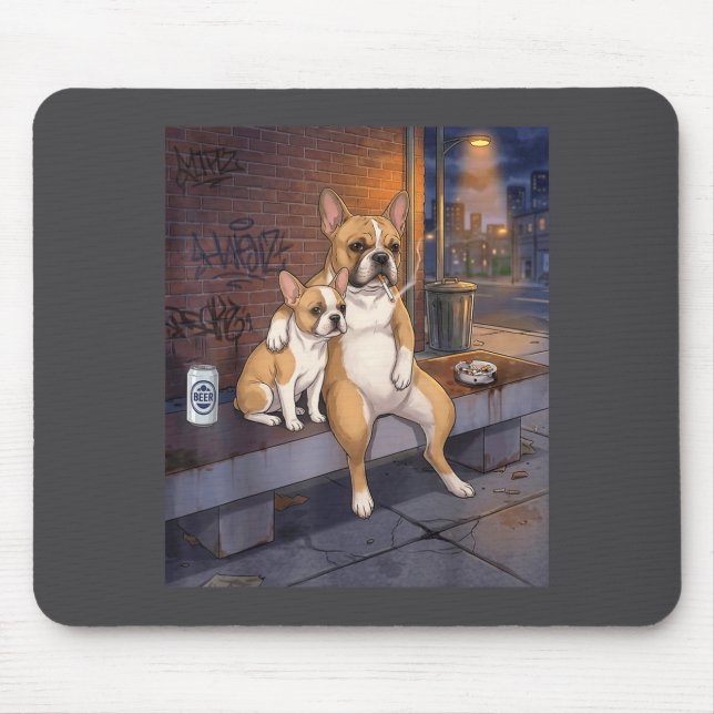 I Got That Dog In Me Funny French Bulldog Smoking  Mouse Pad (Front)