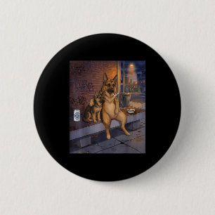 I Got That Dog In Me Funny German Shepherd Smoking 6 Cm Round Badge