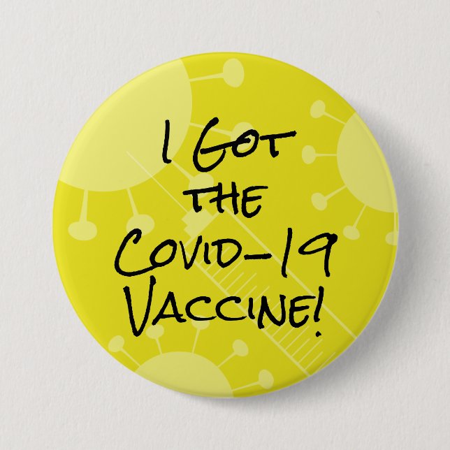 I Got the Covid-19 Vaccine Bold Yellow 7.5 Cm Round Badge (Front)