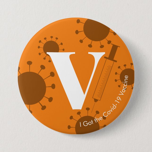 I Got the Covid-19 Vaccine Bright Orange 7.5 Cm Round Badge (Front)
