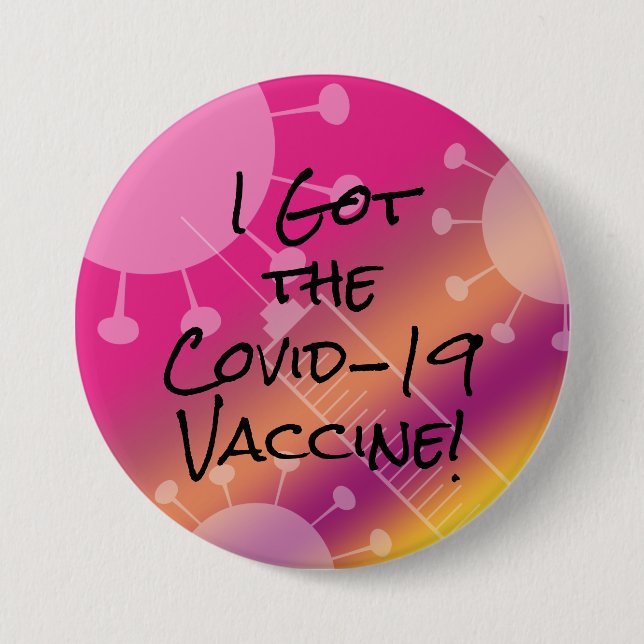 I Got the Covid-19 Vaccine Colourful Gradient Ombr 7.5 Cm Round Badge (Front)