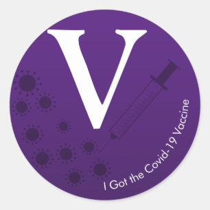 I Got the Covid-19 Vaccine Dark Purple Classic Round Sticker
