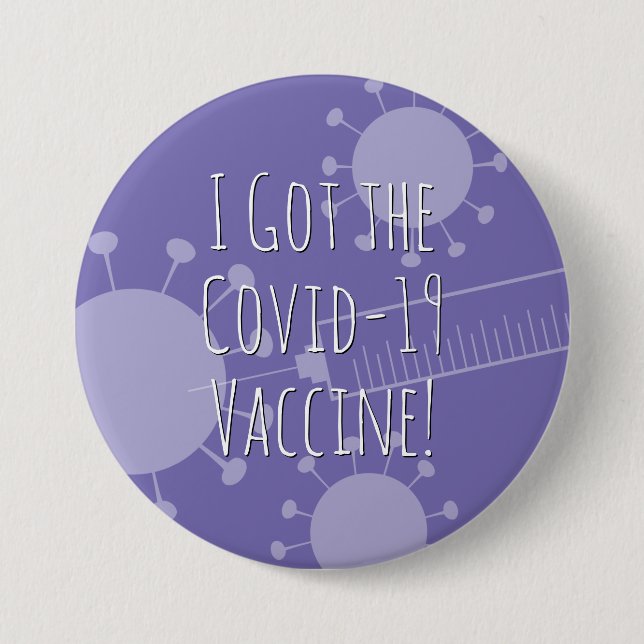 I Got the Covid-19 Vaccine, Light Purple 7.5 Cm Round Badge (Front)