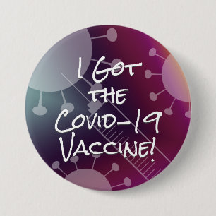 I Got the Covid-19 Vaccine Passionfruit Ombre 7.5 Cm Round Badge