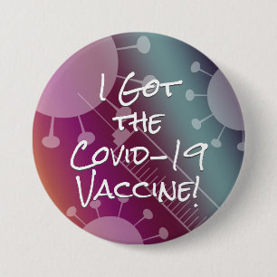 I Got the Covid-19 Vaccine Passionfruit Ombre 7.5 Cm Round Badge