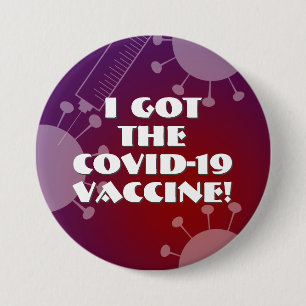I Got the Covid-19 Vaccine Purple & Red Ombre 7.5 Cm Round Badge