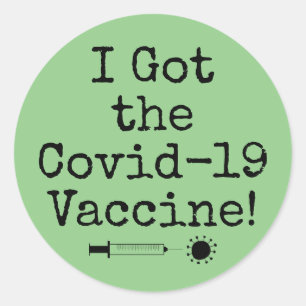 I Got the Covid-19 Vaccine Simple Light Green Classic Round Sticker