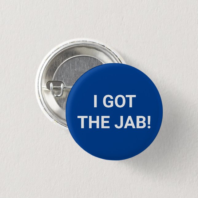 I got the Jab blue white Vaccinated pin button (Front & Back)