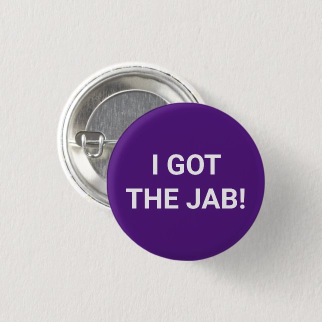 I got the Jab purple Vaccinated pin button (Front & Back)