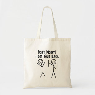 I Got Your Back Funny Stick Figure Joke Tote Bag