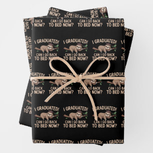 I Graduated Can I Go Back to Bed Now Graduation  Wrapping Paper Sheet