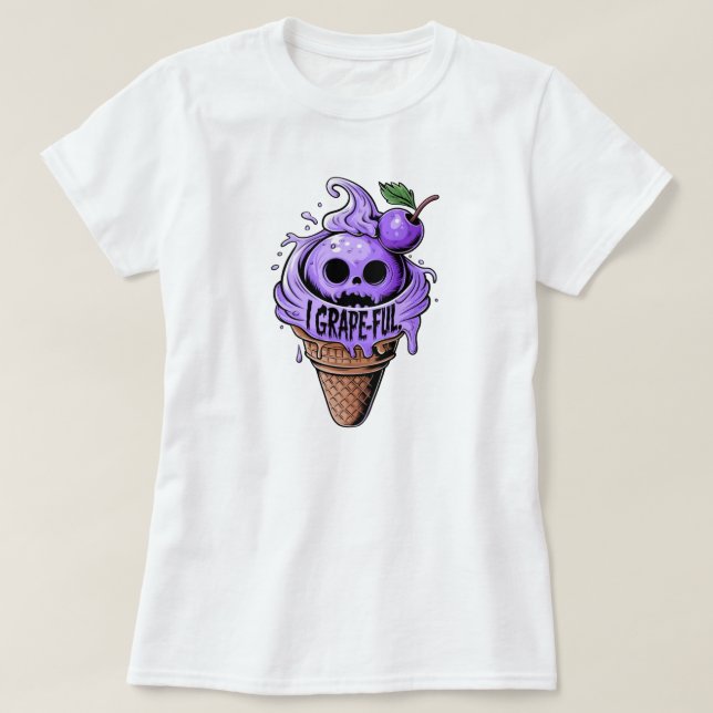 I grapeful,cute ice cream T-Shirt (Design Front)