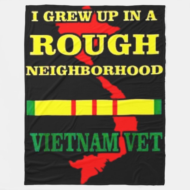 I GREW UP IN A ROUGH NEIGHBOORHOOD FLEECE BLANKET (Front)