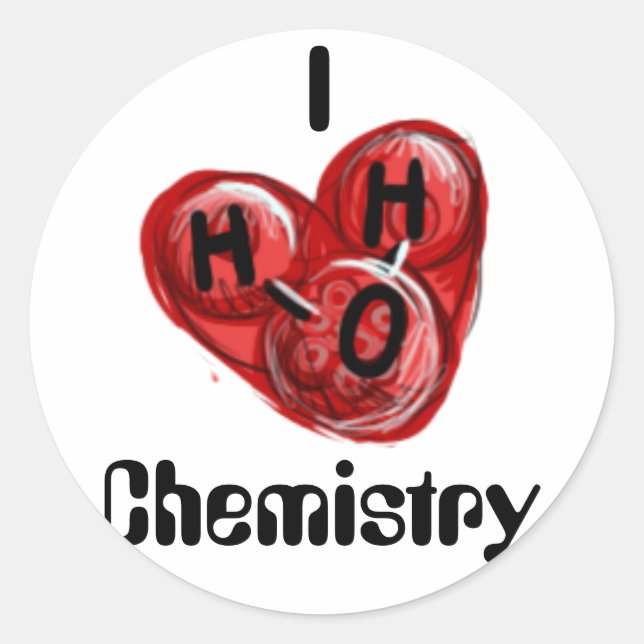 I H2O chemistry Classic Round Sticker (Front)