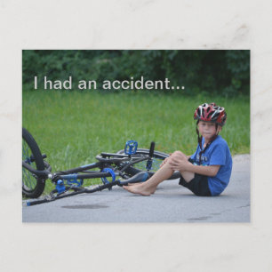 I had an Accident.. Bicycle Crash Postcard