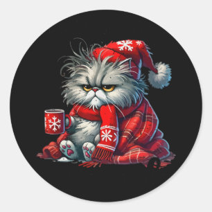 I Had Fun Once It Was Awful Funny Cat Christmas Sa Classic Round Sticker