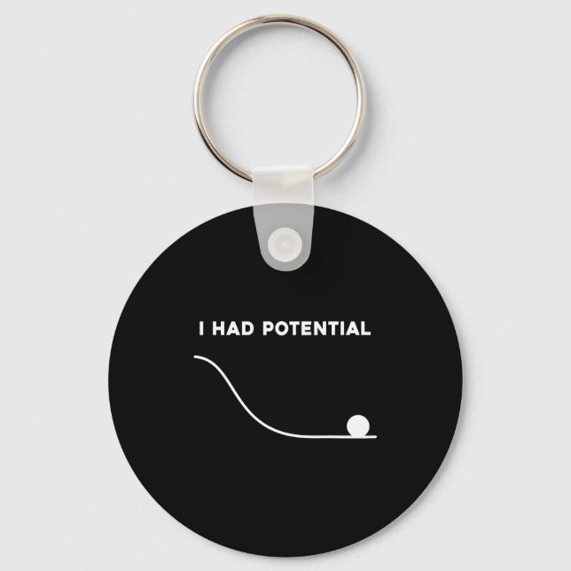 I had potential funny sarcastic minimal quote  key ring (Front)