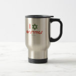 I Hanukkah Christmas green Travel Mug<br><div class="desc">Holiday Humour T-shirts and Apparel Funny Holiday Gear: T-shirts,  Hoodies,  Stickers,  Buttons,  and gifts.</div>