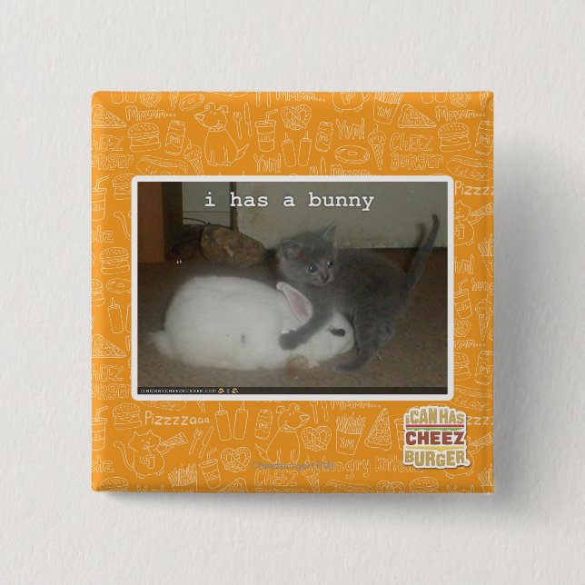 I has a bunny 15 cm square badge (Front)