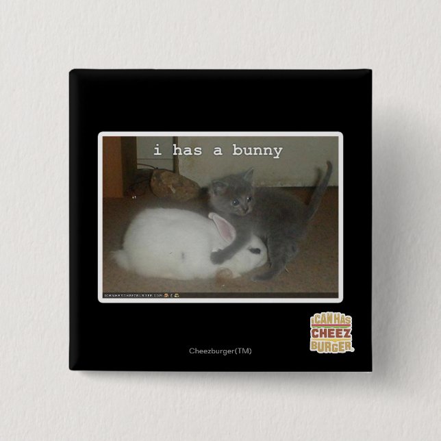 I has a bunny 15 cm square badge (Front)