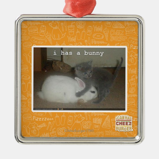 I has a bunny metal tree decoration (Front)
