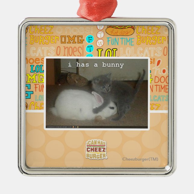 I has a bunny metal tree decoration (Front)