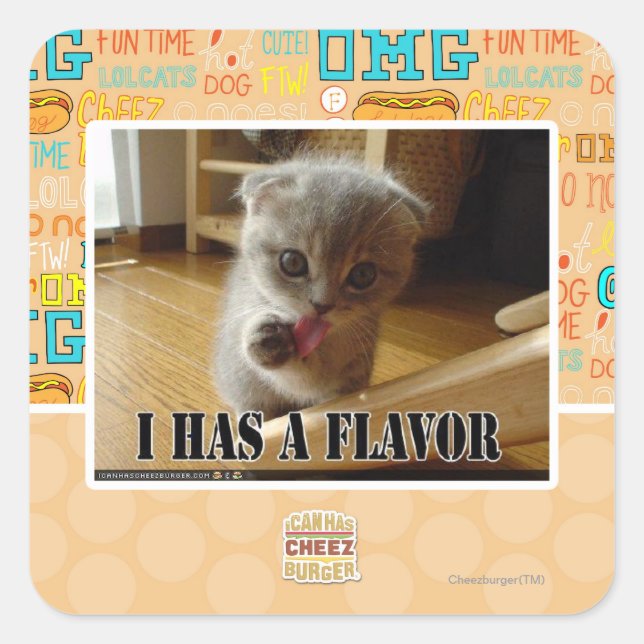 I has a flavour square sticker (Front)