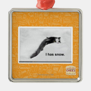I has snow. metal tree decoration