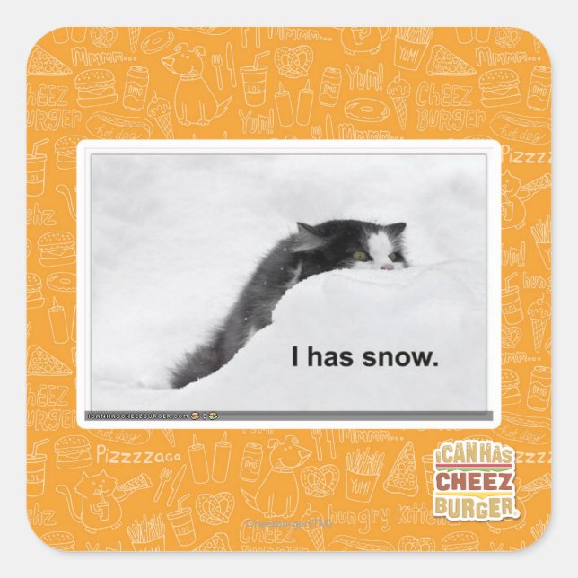 I has snow. square sticker (Front)