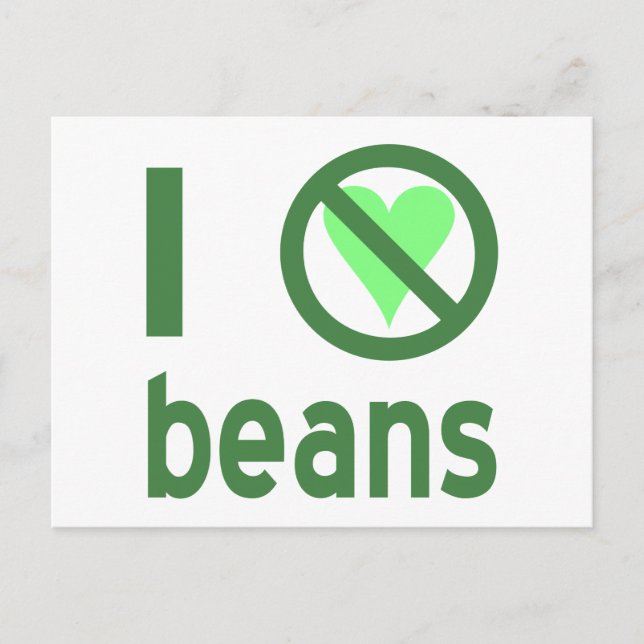 I Hate Beans Postcard (Front)