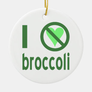 I Hate Broccoli Green Text Ceramic Tree Decoration