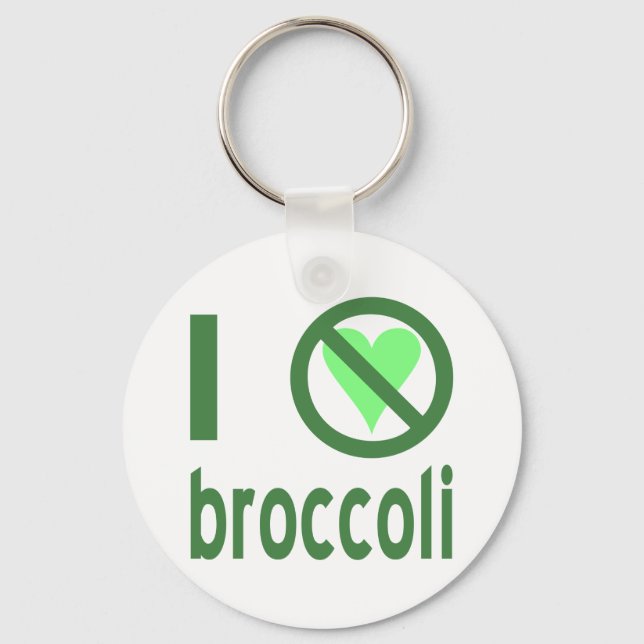 I Hate Broccoli Green Text Key Ring (Front)