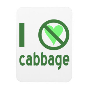 I Hate Cabbage Green Text Magnet