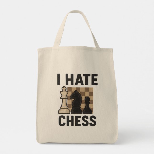 I Hate Chess Tote Bag (Back)