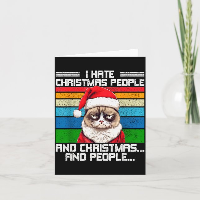 I Hate Christmas Holidays Haters Black Uni-adults  Card (Front)