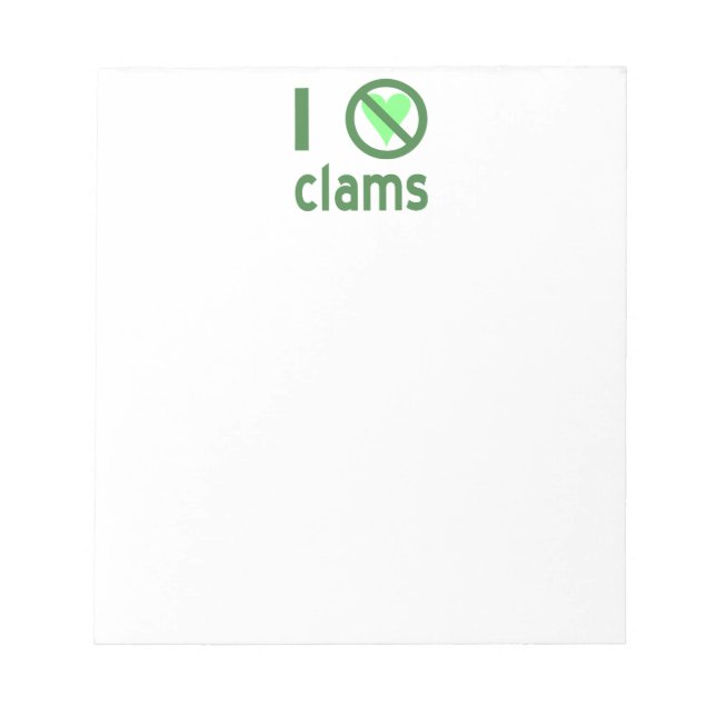 I Hate Clams Notepad (Front)