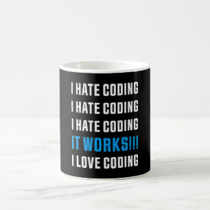 I Hate Coding Funny Gift for Programmer Coffee Mug