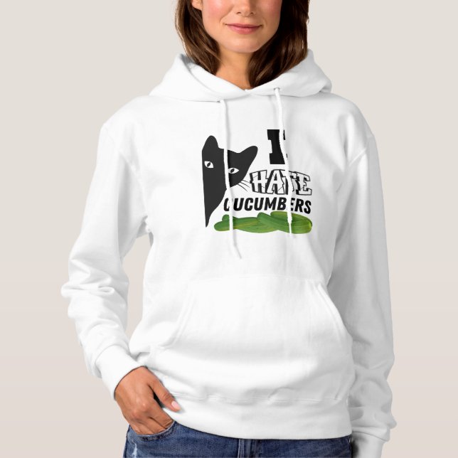 I HATE CUCUMBERS CAT HOODIE (Front)