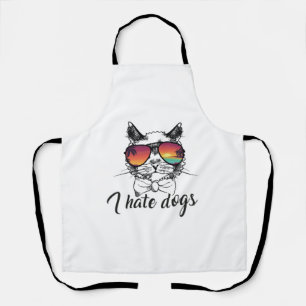 I Hate Dogs Funny Gifts for Cat Friend   Apron