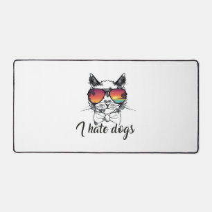 I Hate Dogs Funny Gifts for Cat Friend Desk Mat