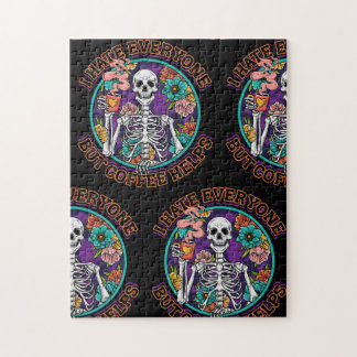 I Hate Everyone Coffee Helps Coffee Lover Gifts  Jigsaw Puzzle