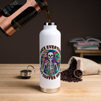 I Hate Everyone Coffee Helps Coffee Lover Gifts Water Bottle