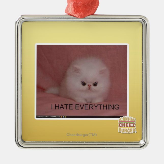 I hate everything metal tree decoration (Front)